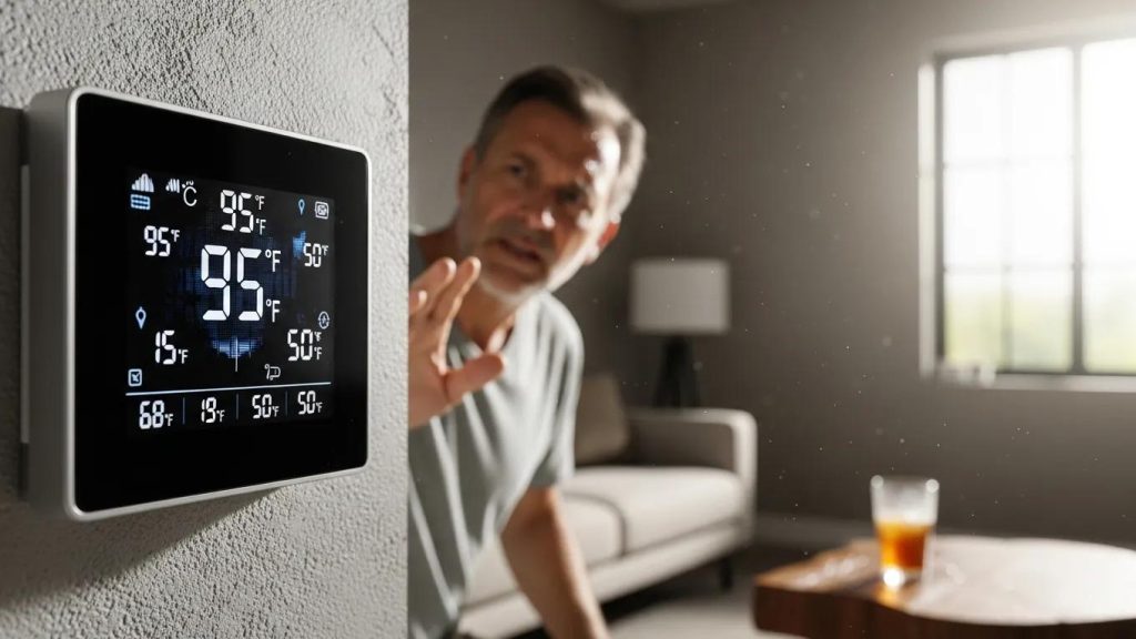 Malfunctioning thermostat in a home during summer heat