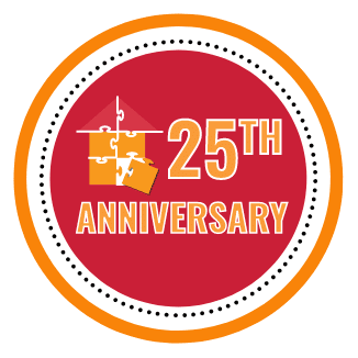 25th Badge Red